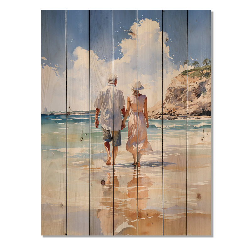 «Beach Photo Loves I» sur bois, H 20 po x l 10 po x P 0,78 po