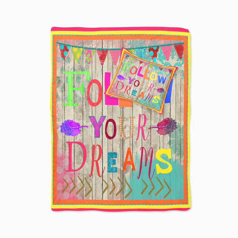  Ensemble de housse de couette Follow Your Dreams, Housse de couette très grand + 2 taies décoratives