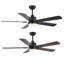 Cissline （Ensemble de 2) ventilateur de plafond noir moderne de 52 po avec lumière et télécommande pour chambre / salon / bureau