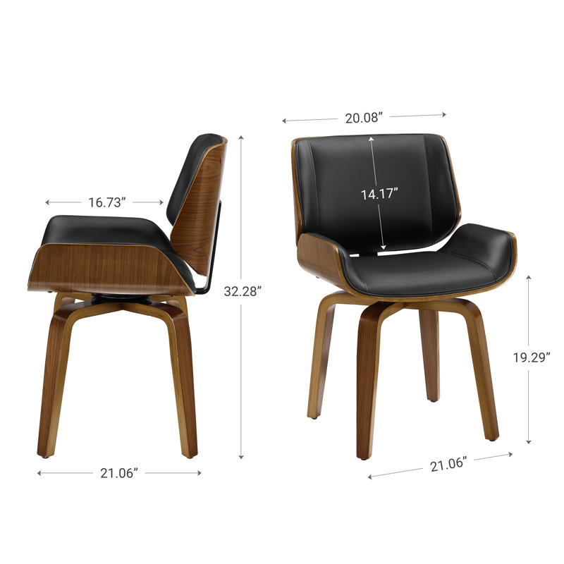 Ussery Upholstered Swivel Side Chair, Black, Brown
