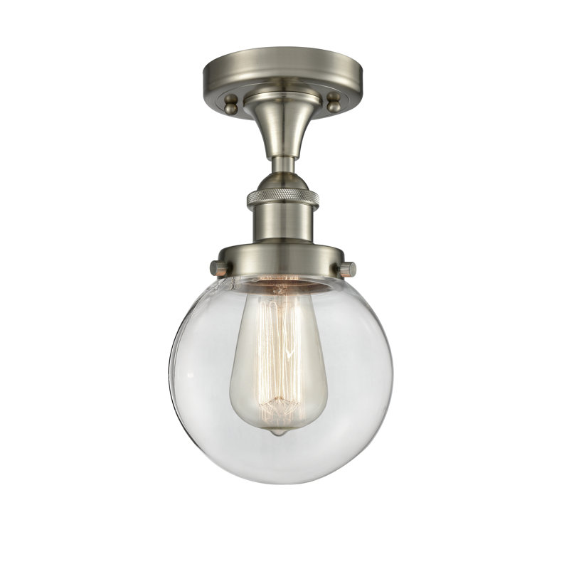 Chippewa Flush Mount, Brushed Satin Nickel, LED, Clear