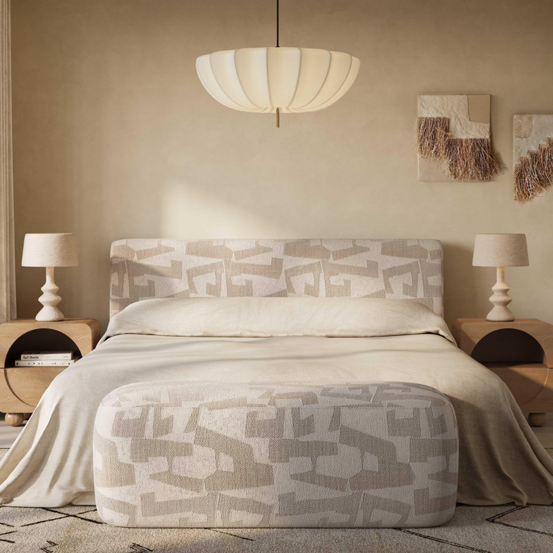 Banc en jacquard Ayotte Graceland, Jacquard crème, Jacquard crème