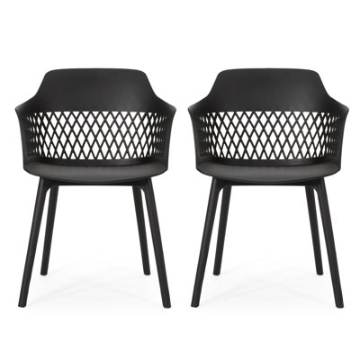 Outdoor Azalea Chair - Feature, Build, Minimalist Look, Black Polypropylene, 23In Deep, 21.5In Wide, 33In Tall, 12.39Lb Heavy Weather , Stable Structure, Modern Outlook, 23.65In Depth, 21.29In Width,