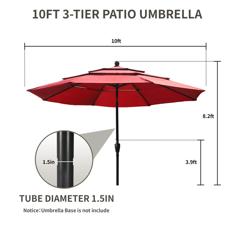  Parasol de marché 120 po, Rouge