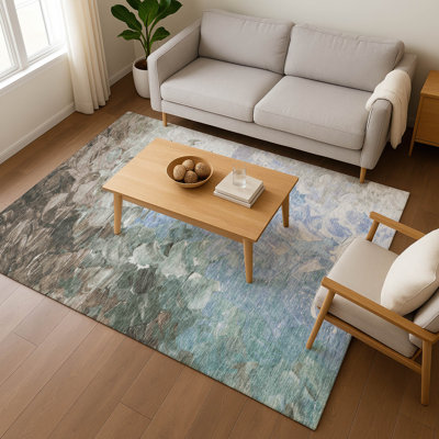 Tapis abstrait lavable à la machine Premium Slesnick AMF1674