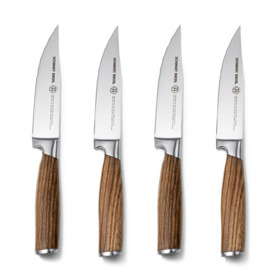 Zebra Wood 4-Piece Steak Knife Set