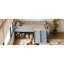Structure de lit simple avec tablette de rangement, structure de lit en bois avec glissière et échelle, lit plateforme simple avec garde-corps, aucun sommier requis, assemblage facile-2000224362