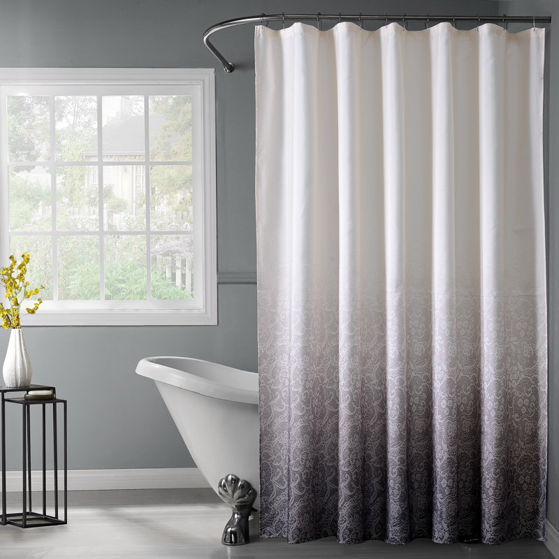 Ombre Shower Curtain, 72" H x 70" W, Black
