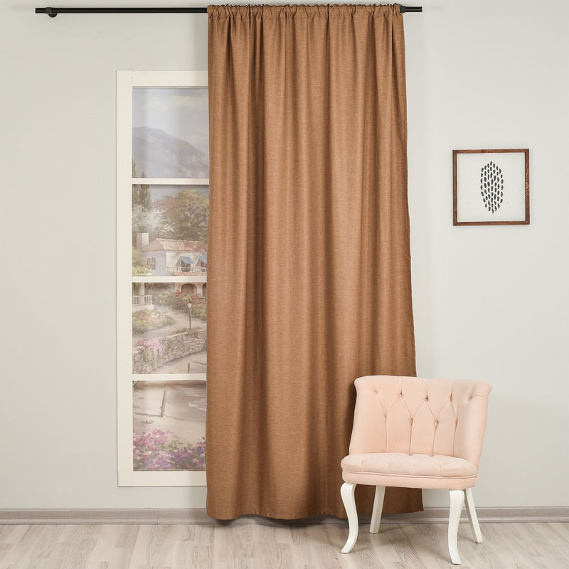 Extra Wide & Extra Long Custom Made Decorative Single Panel, Cappuchino, 100" W x 180" L