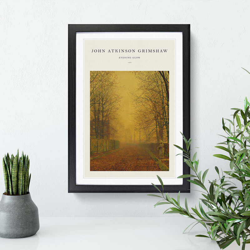 Evening Glow by John Atkinson Grimshaw - Single Picture Frame Print, 48cm H x 36cm W x 2cm D, Black Framed