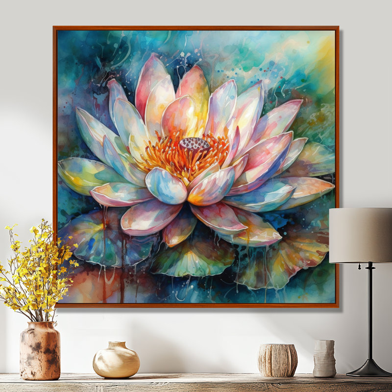 Impression sur toile, H 16 po x l 16 po x P 1 po, Cadre flottant brun