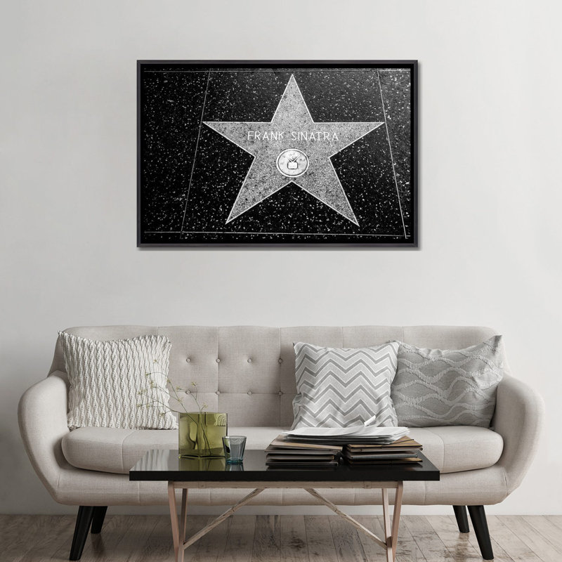 Frank Sinatra Star - reproduction d'art murale encadrée, Noir patiné, Reproduction encadrée sans passe-partout