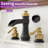 Two-Handle 3-Hole Deck Mount Widespread Bathroom Faucet with Drain Assembly-105190010
