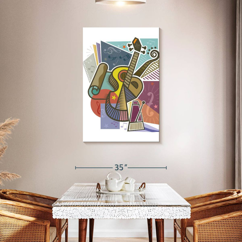 Abarca Decorative Guitar Abstract, 45" H x 30" W