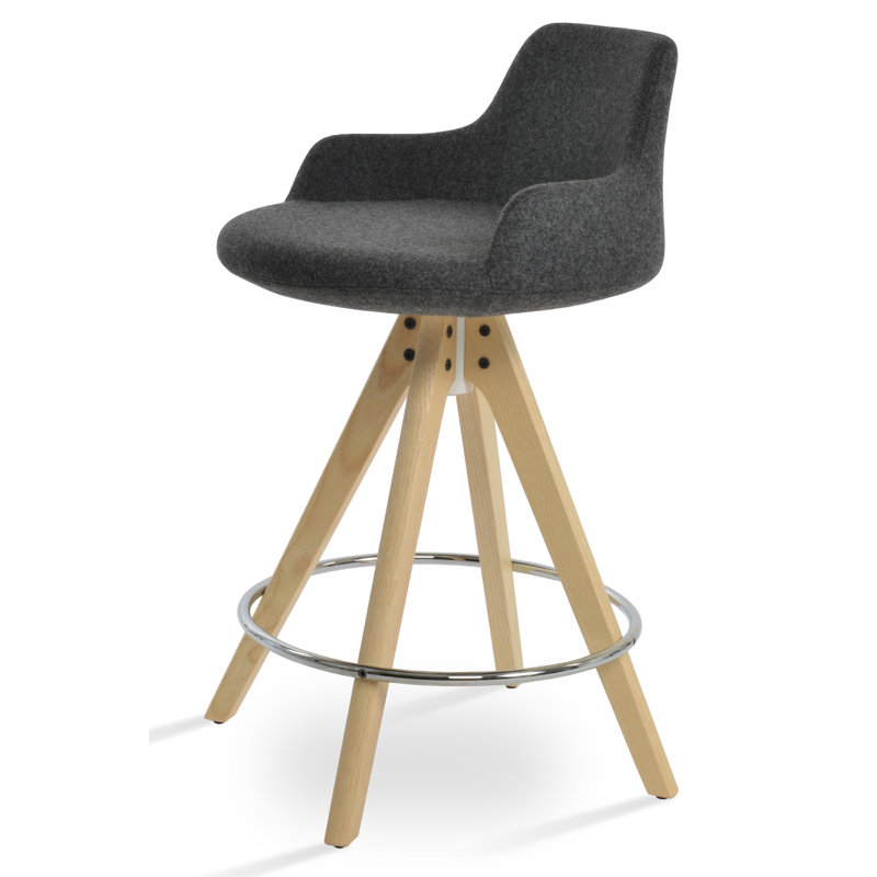 Tabouret de bar et de comptoir, Naturel, Tabouret de bar (hauteur d'assise de 29,5 po), Gris foncé
