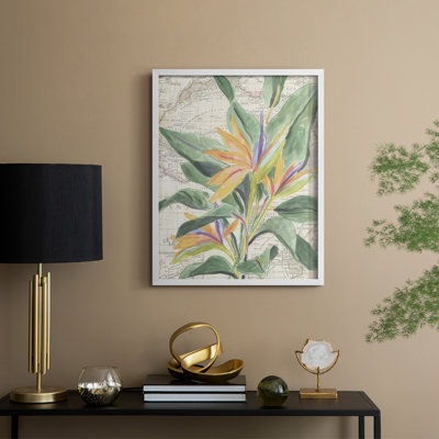 «Map Flora II», reproduction encadrée - bois massif