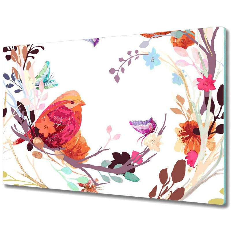 Reiser Tempered Glass Bird Butterfly Chopping Board, 52cm x 60cm