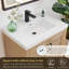 Meuble-lavabo simple 30 po en brun clair avec lavabo artificiel encastré blanc sans miroir Bondi
