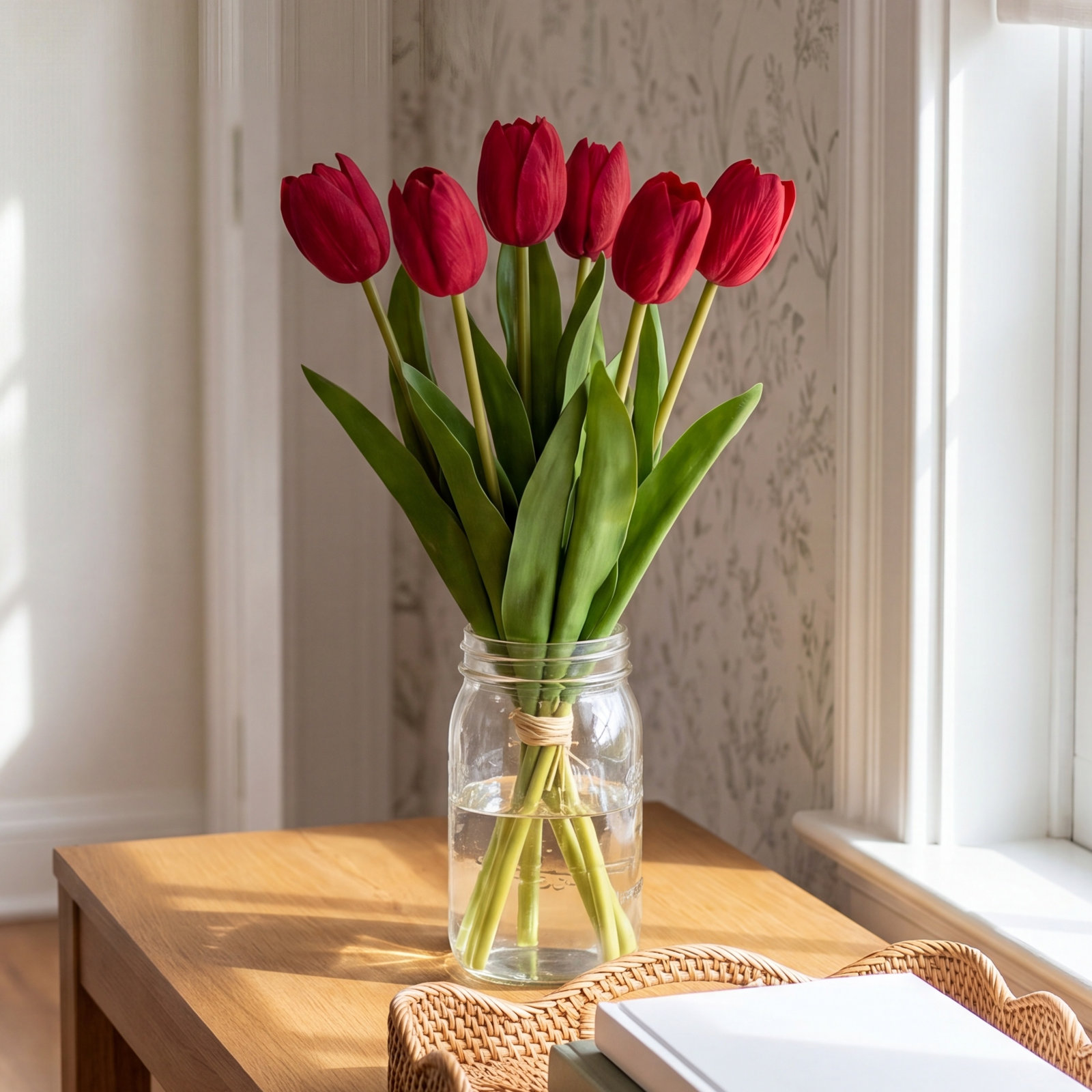 Jasiah Tulip Floral Stems, Red