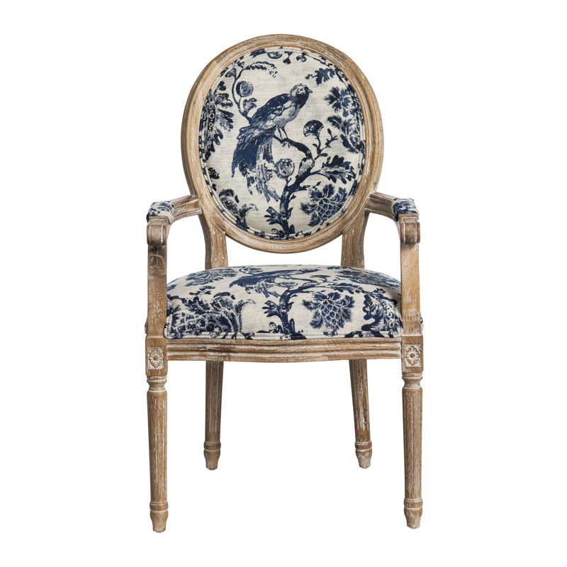 Fauteuil jacquard bleu