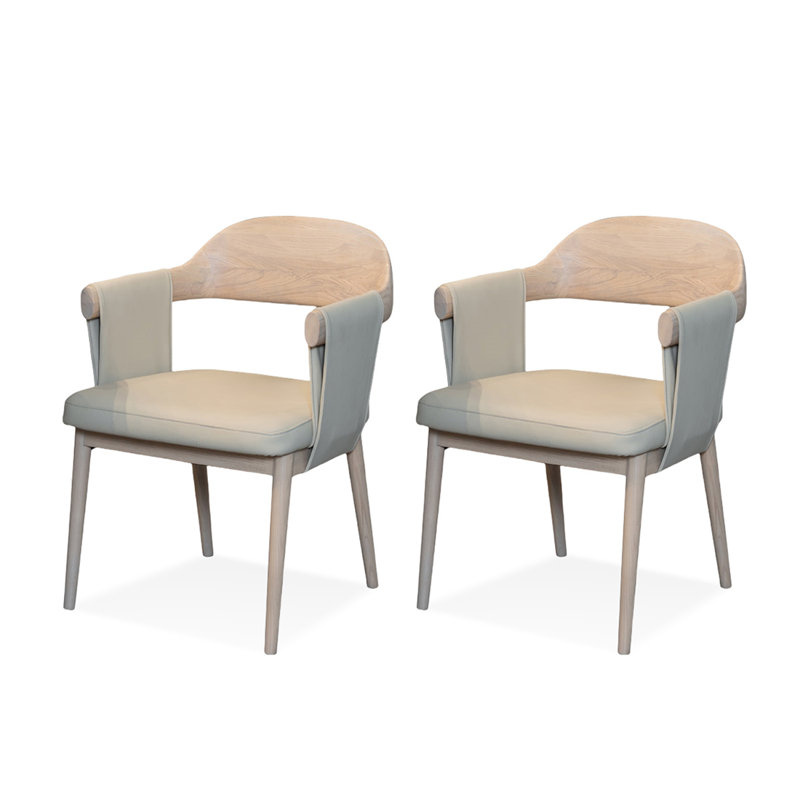 Ensemble de 2 chaises avec accoudoirs 22,64 po kaki clair
