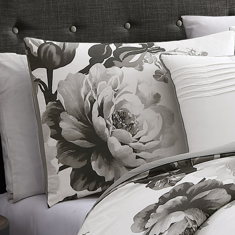 Ridgely Black and Gray Cotton Queen Comforter Set