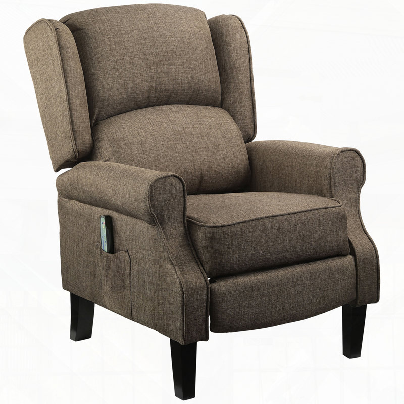 Canapé de massage inclinable avec fonction chauffante et télécommande, Brun