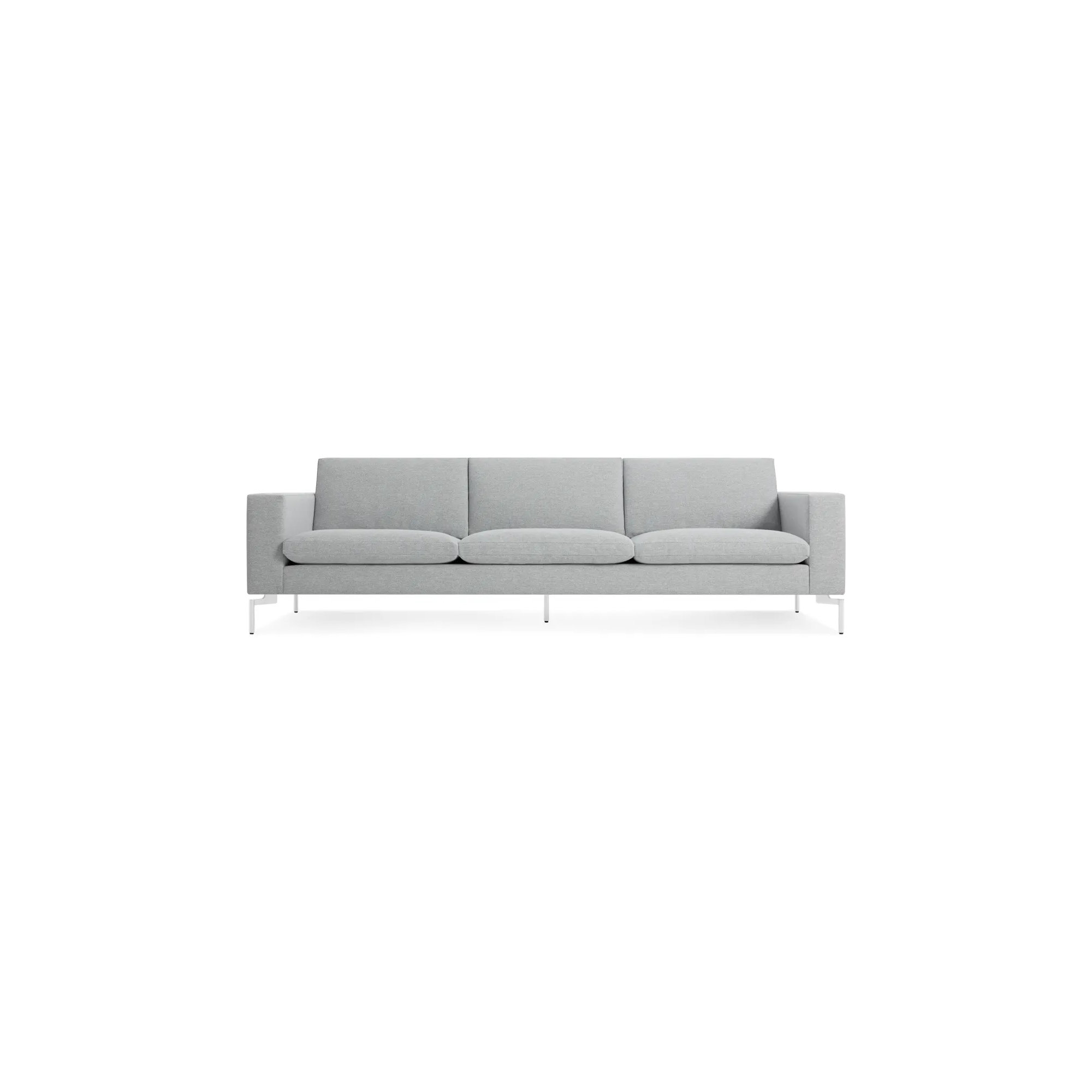 New Standard Upholstered Sofa, Maharam Mode in Intaglio Crossweave, White, 32" H x 104" W x 35" D