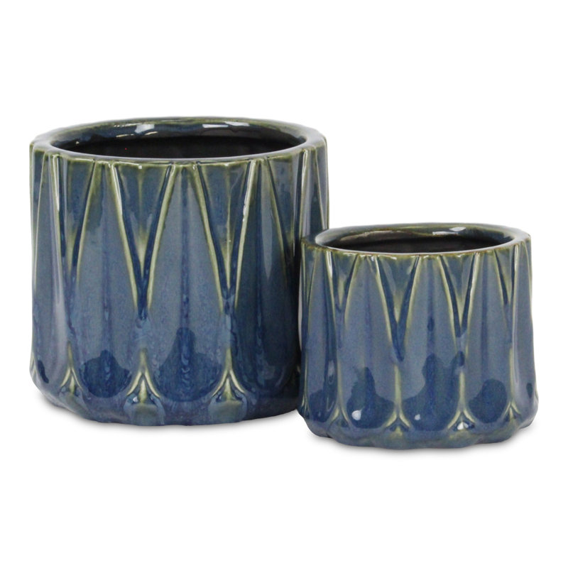 Pot à fleur en céramique Brentlee, 4 po x 4,5 po x 4,5 po