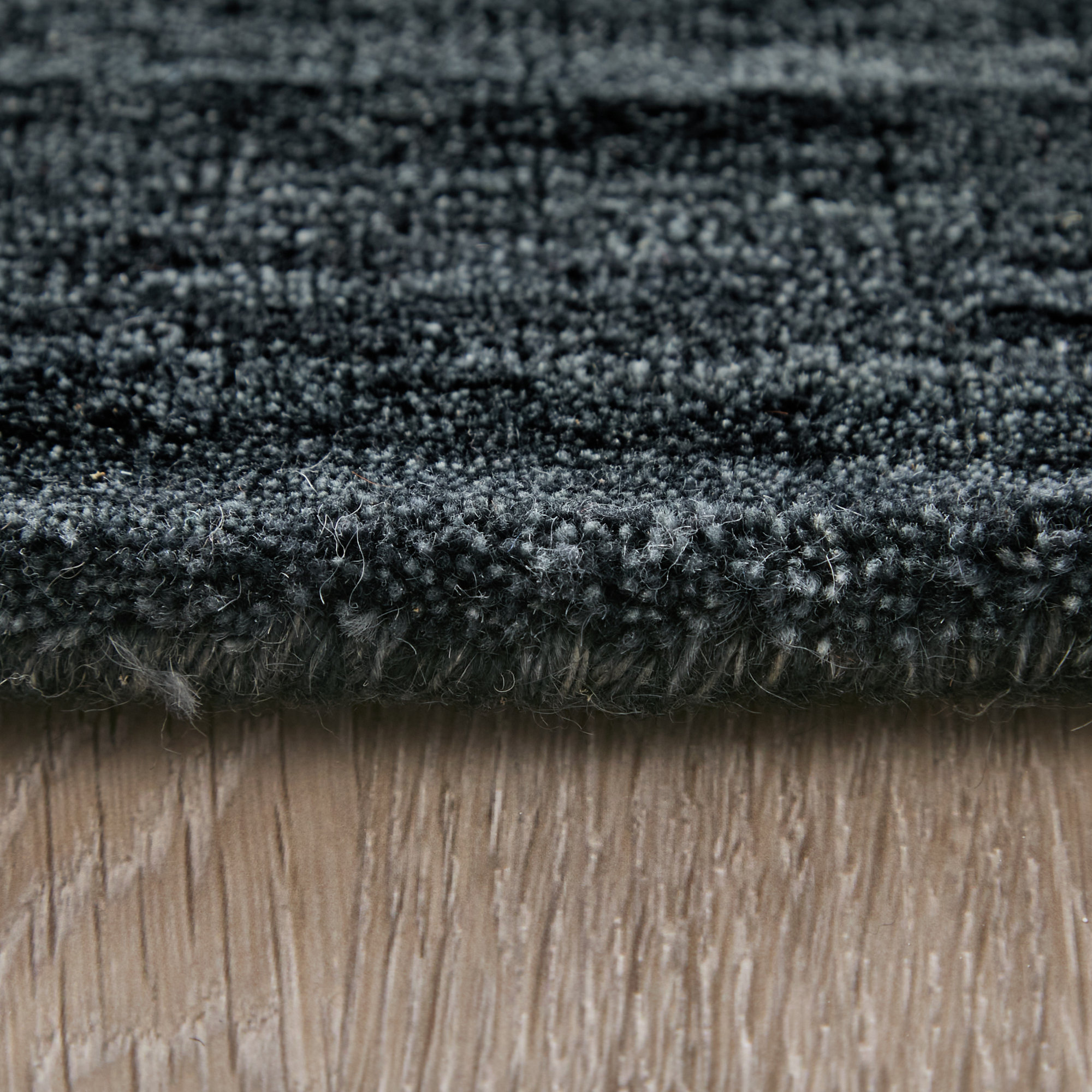 Kaden Handmade Wool Blue Rug, Black, Runner 2'6" x 8'