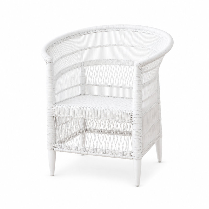 Chaise en rotin naturel tissé à la main 100% en bois massif, sièges d'appoint de style bohème campagnard - artisanat africain authentique