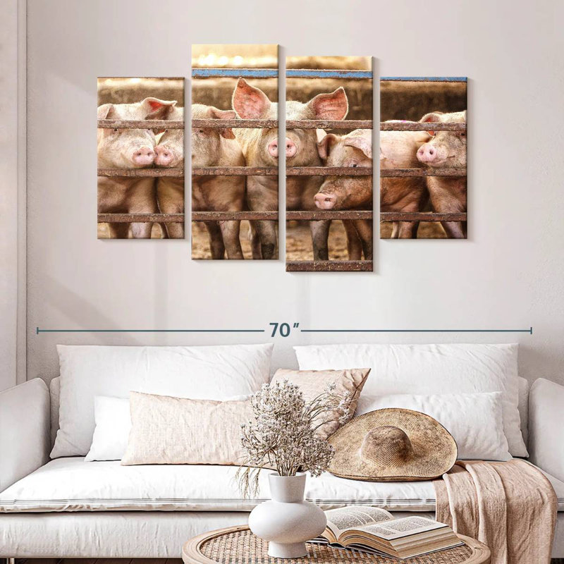 Pigs In Cage, H 32 po x l 52 po