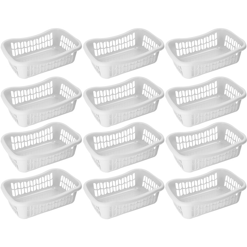 Ensemble de paniers en plastique large, Blanc