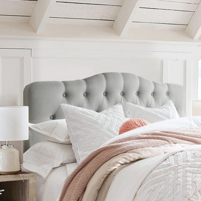 Linen Upholstered Headboard-Modern-Adjustable Height-Button Tufting