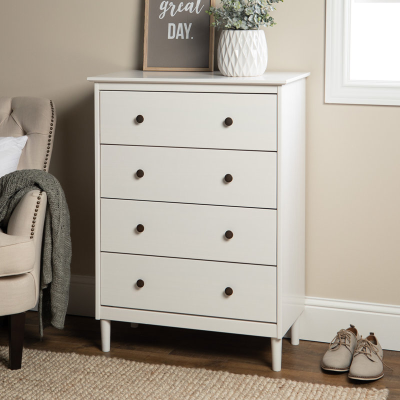 Fernville 73cm W 4 - Drawer Chest of Drawers, White