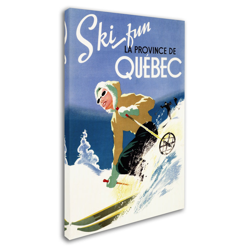 « ski », reproduction d’impression sur toile tendue, H 19 po x l 12 po x p 2 po