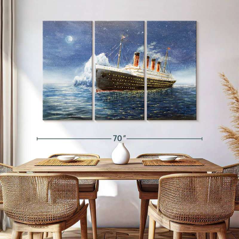 Aletra Titanic Sailing At Night, 42" H x 65" W