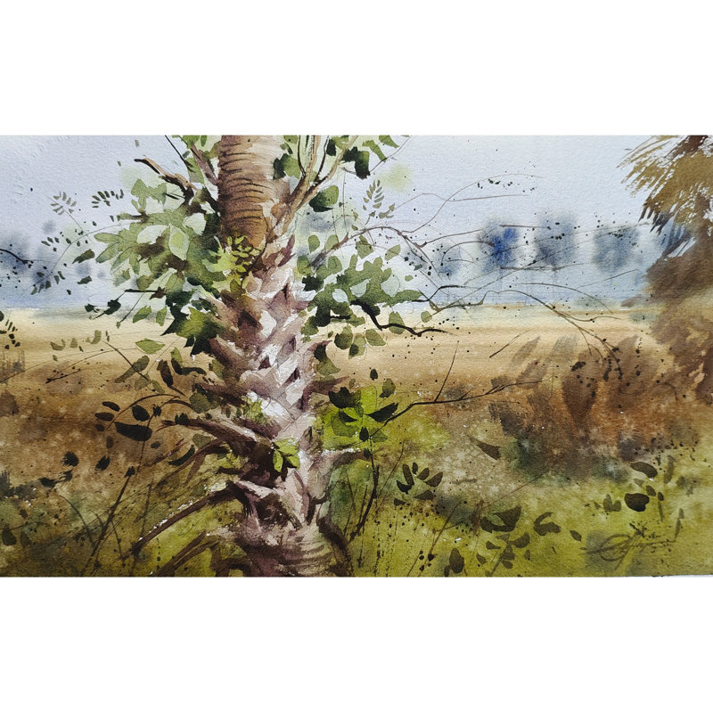 Paysage champêtre | Aquarelle par Achintya Hazra