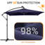 Parasol d'extérieur de 8,2 x 8,2 pi, protection contre les rayons UV pour jardin, terrasse, bord de piscine-1979019398