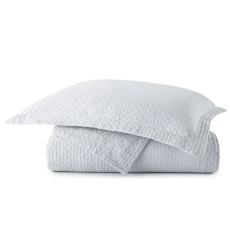 Juliet Standard Cotton Modern & Contemporary Coverlet/Bedspread, Full/Queen Coverlet, Barely Blue