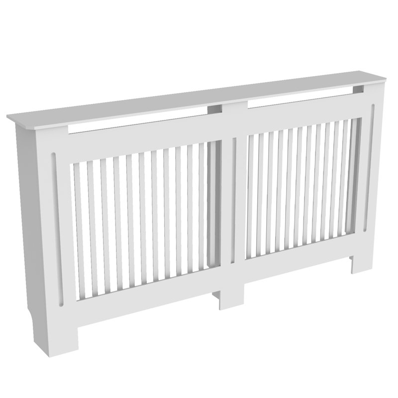 Hautes lattes verticales avec radiateur, H 39,8 po x l 59,8 po x P 7,4 po