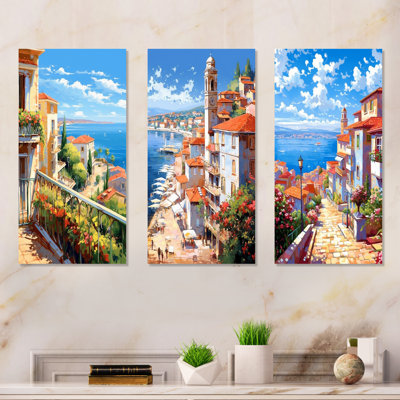 Magnifique paysage en Italie - ensemble de 3 reproductions d'art mural en Italie