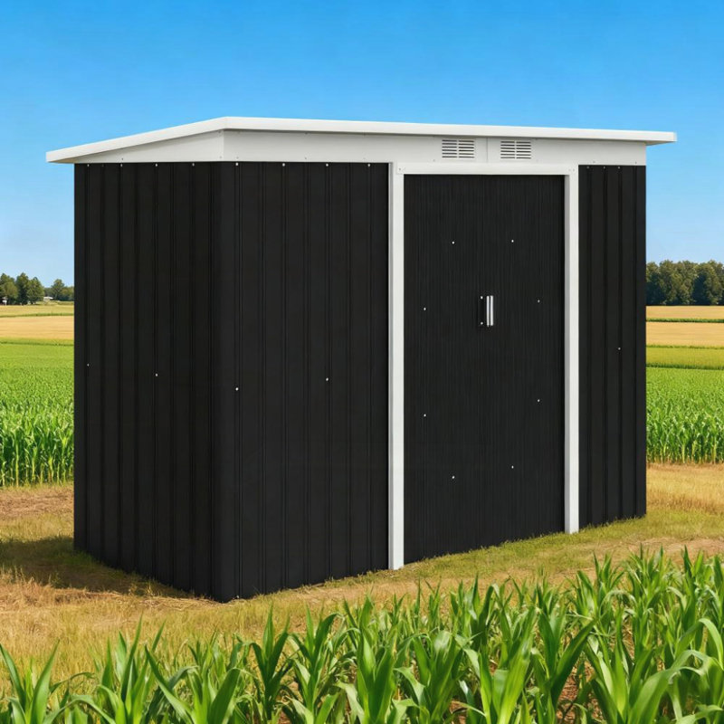 Durable 9' x 4' Outdoor Garden Storage Shed with Double Lockable Doors and Ventilation, Ideal for Backyard Organization