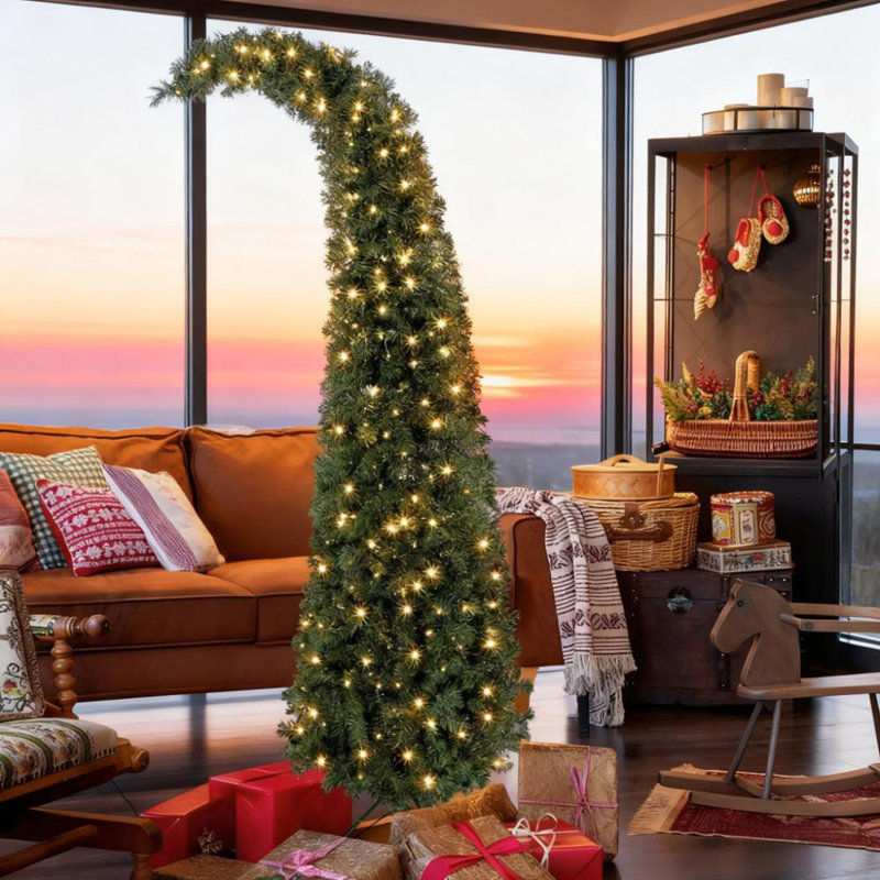 Arbre de Noël 7 pi avec 300 Leds et un support en métal, vert