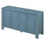 Buffet avec rangement, buffet en bois rétro à 4 portes avec finition vieillie et tablettes réglables pour la salle à manger, la cuisine et le salon (bleu marine)