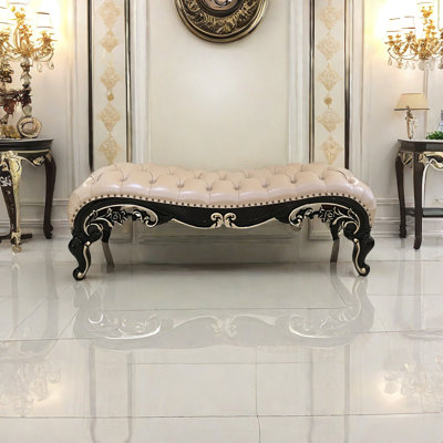 Banquette de luxe en bois massif Carved