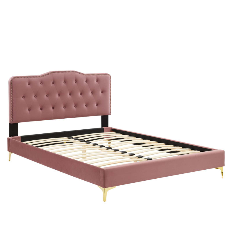 Lit plateforme Amber par Modway, Vieux rose, Double