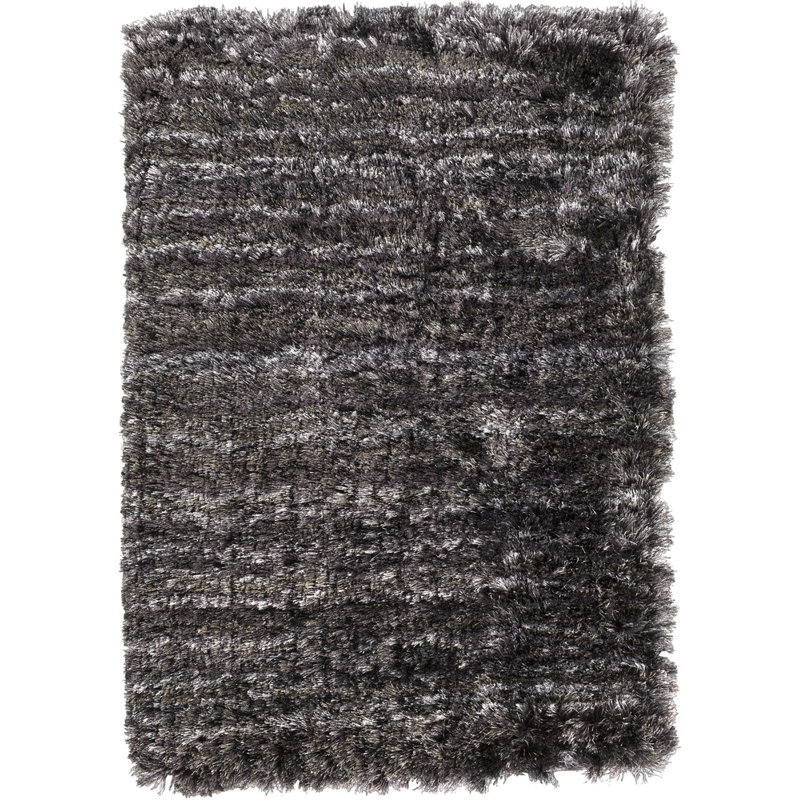 Tapis noir anthracite tissé à plat Halsted, Rectangle 2 pi x 3 pi