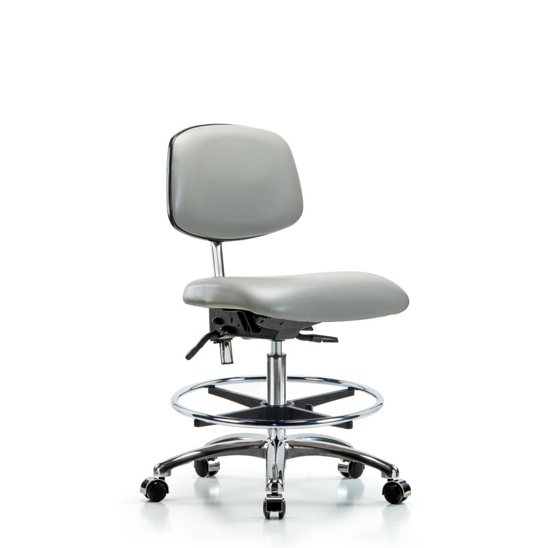 Chaise de dessinateur ergonomique Louise, Roulettes, Colombe, Inclus