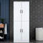 Armoire à laver Modern, blanche, 27,6 po x 71,5 po x 28,5 po | Panneau de particules 100% mélamine de qualité E1, plusieurs tablettes, conception à fixation murale | Parfait pour les salles de lavage, solution de rangement élégante et fonctionnelle